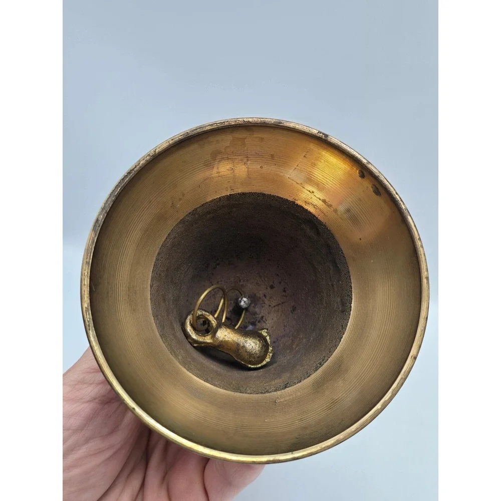 Captains Bell Nautical Unisex OS Gold Good Vintage Brass‎ Wood Handle